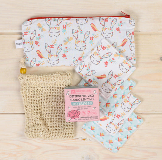 Confezione regalo AZALEA con pad struccanti lavabili fatti a mano