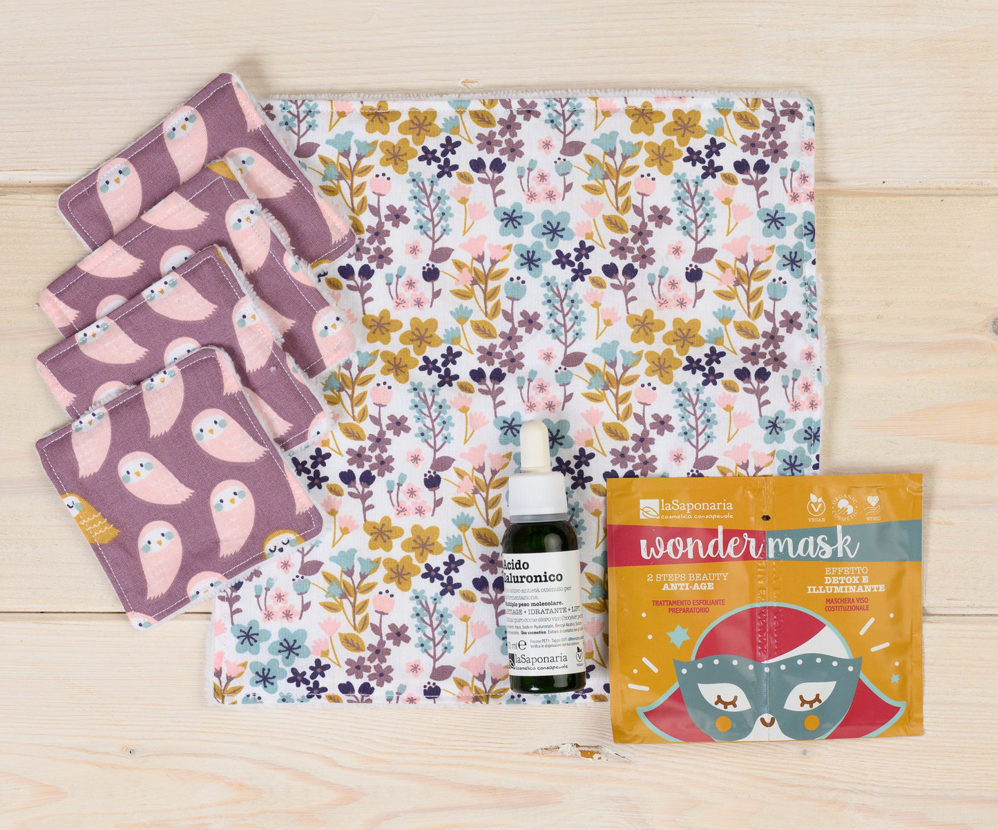 Confezione regalo GINESTRA con pad struccanti lavabili fatti a mano - in offerta