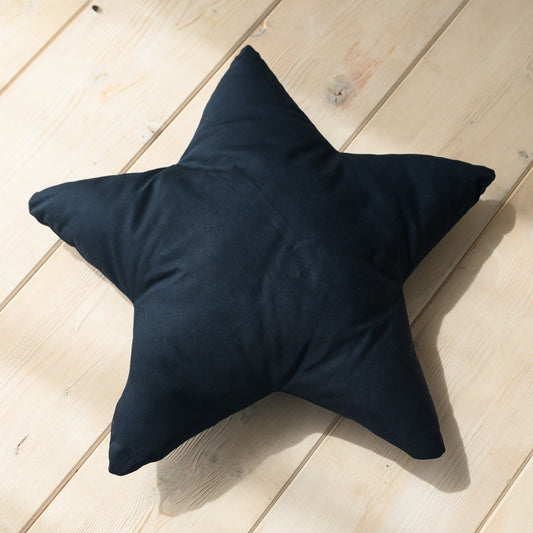 Cuscino a forma di stella in cotone blu navy