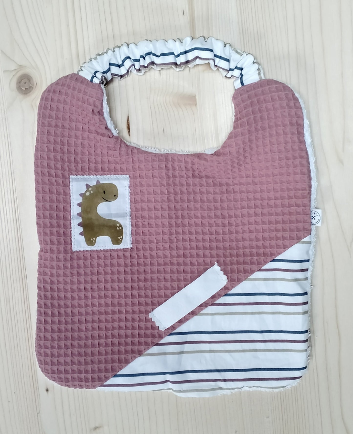 Bavaglino con elastico - Dinosauro a righe