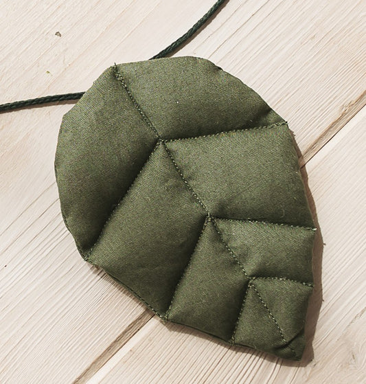 Foglia classica in tessuto verde – Elemento per composizione ghirlanda