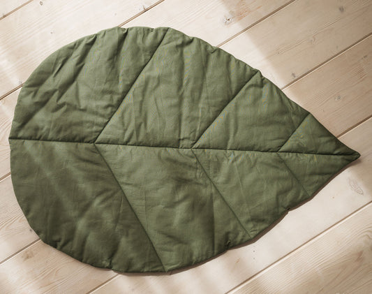 Tappeto foglia classica in tessuto imbottito verde